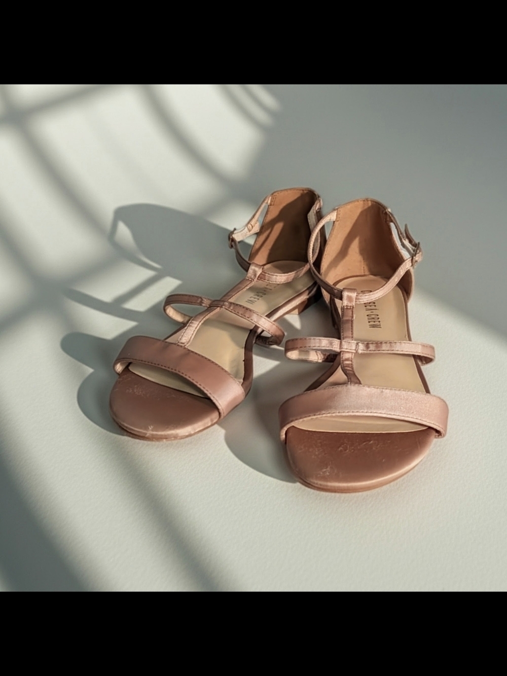 chelsea crew Belle Satin Blush T-Strap Sandals Size 38 (US 7.5)